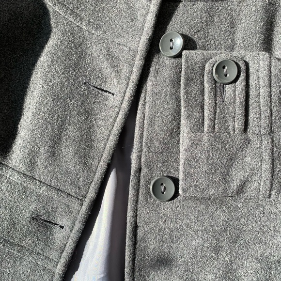 Kenneth Cole Wool Classy Button Down Dress Pea Coat Single Breasted Gray 12 - Picture 10 of 16